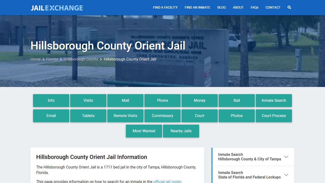 Hillsborough County Orient Jail, FL Inmate Search, Information